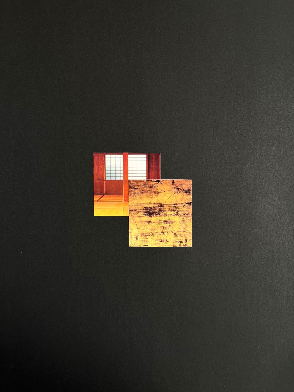 Yellow shoji -III pieces - 50x40 - Analog Collage Art
