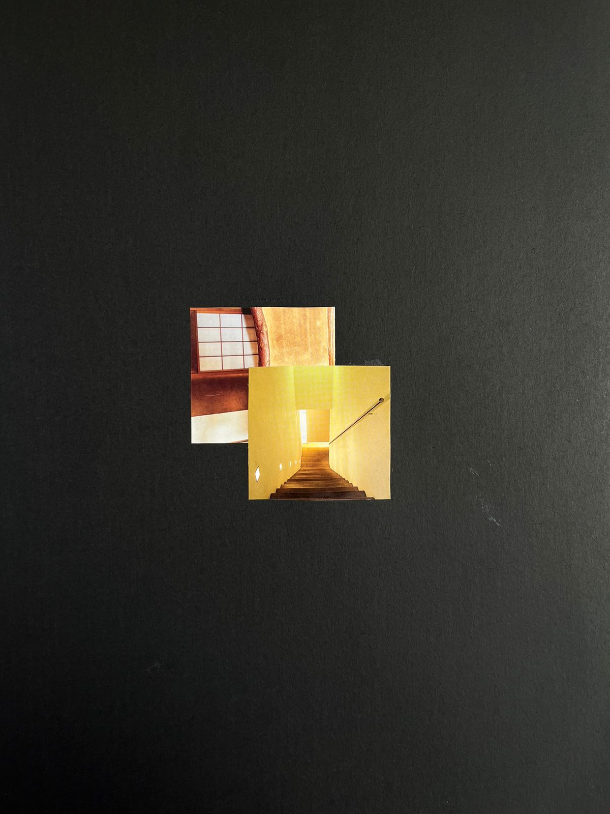 Yellow shoji -III pieces - 50x40 - Analog Collage Art