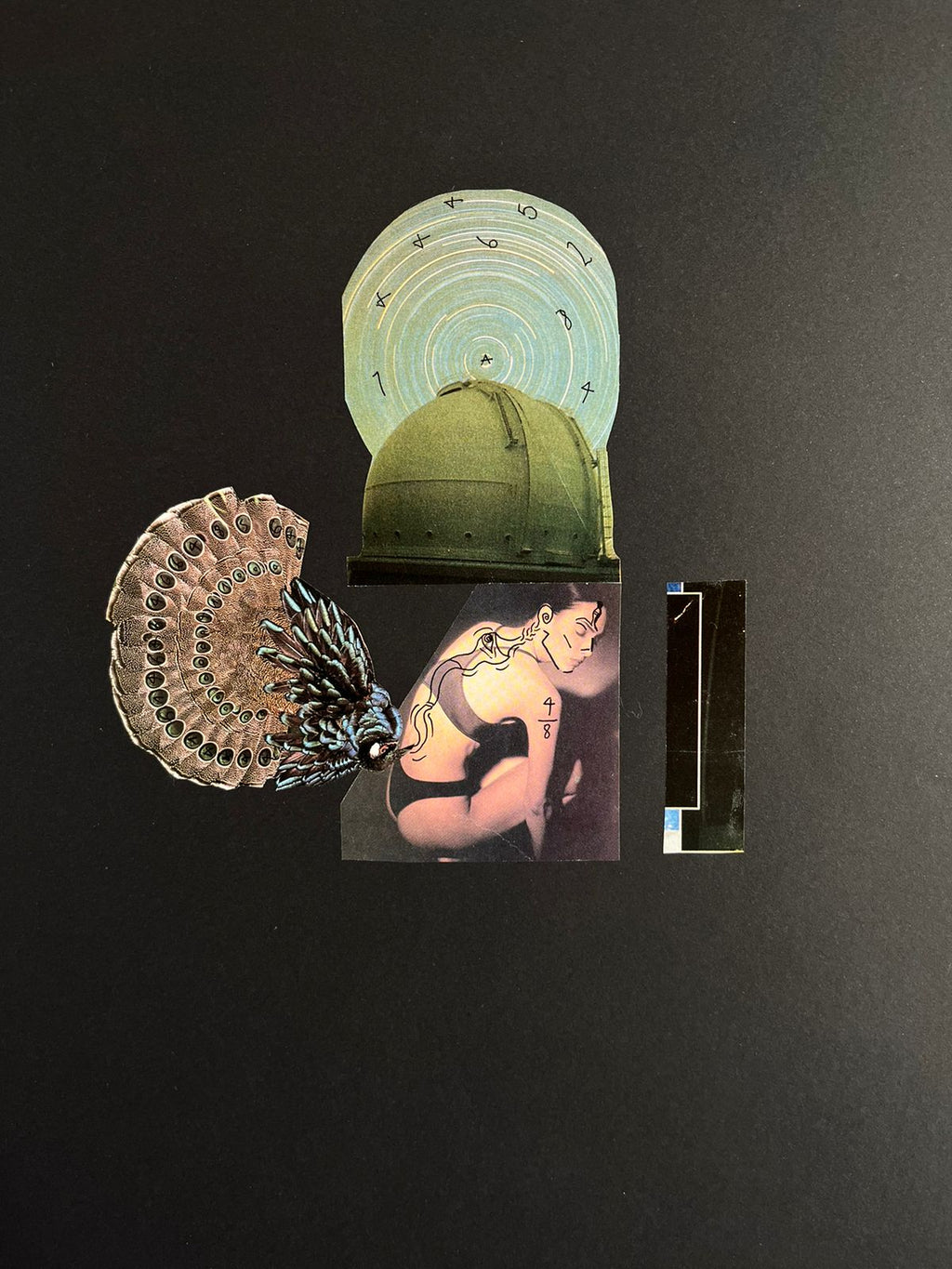 Time traveling - 50x40 - Analog Collage Art