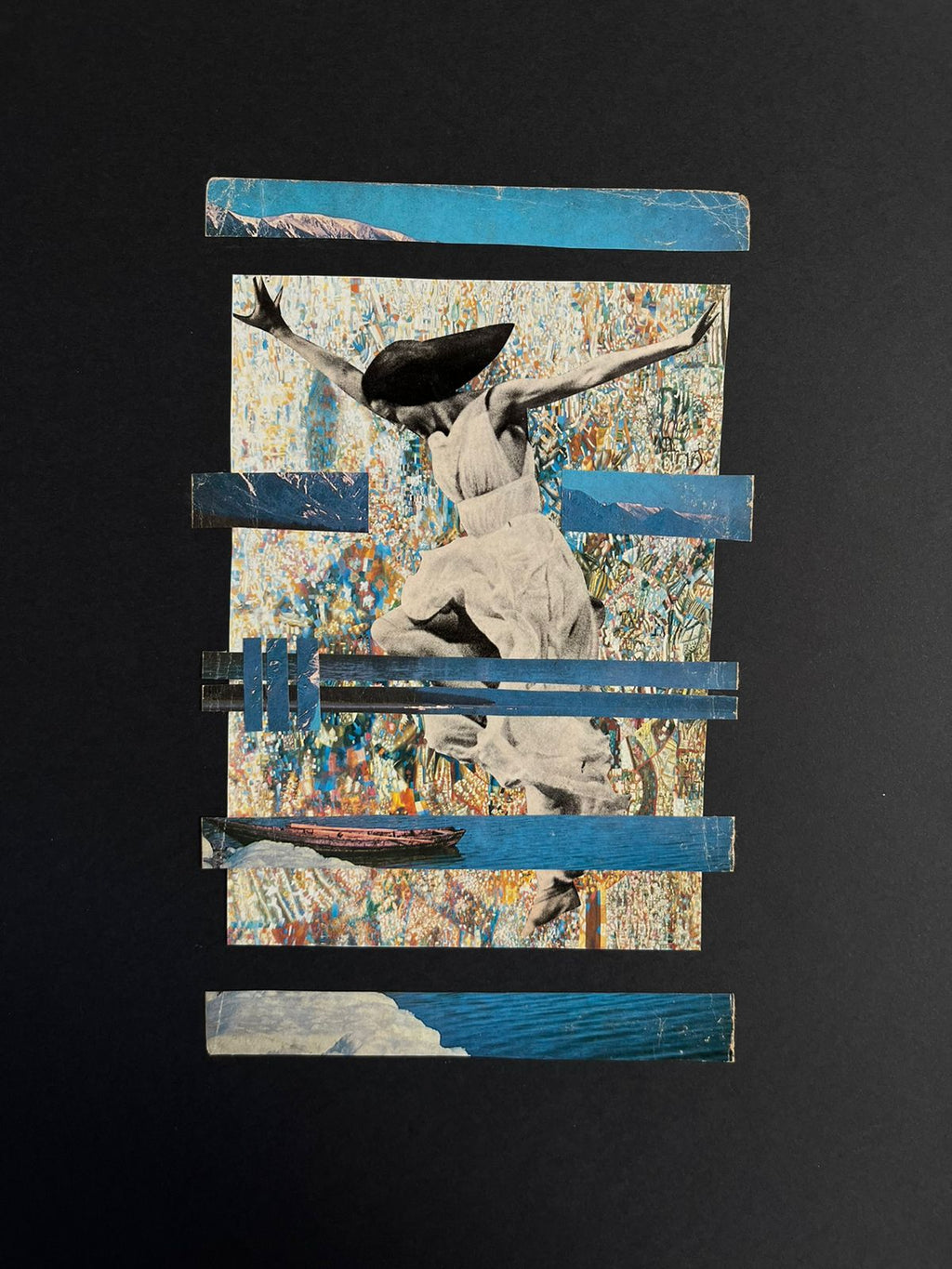 Blue Jump – 55x44cm | Analog Collage Art