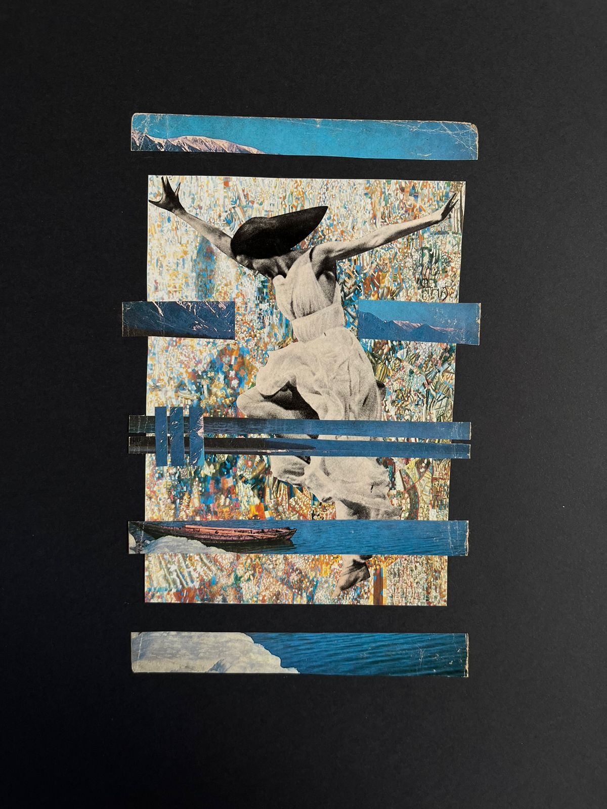 Blue Jump – 55x44cm | Analog Collage Art